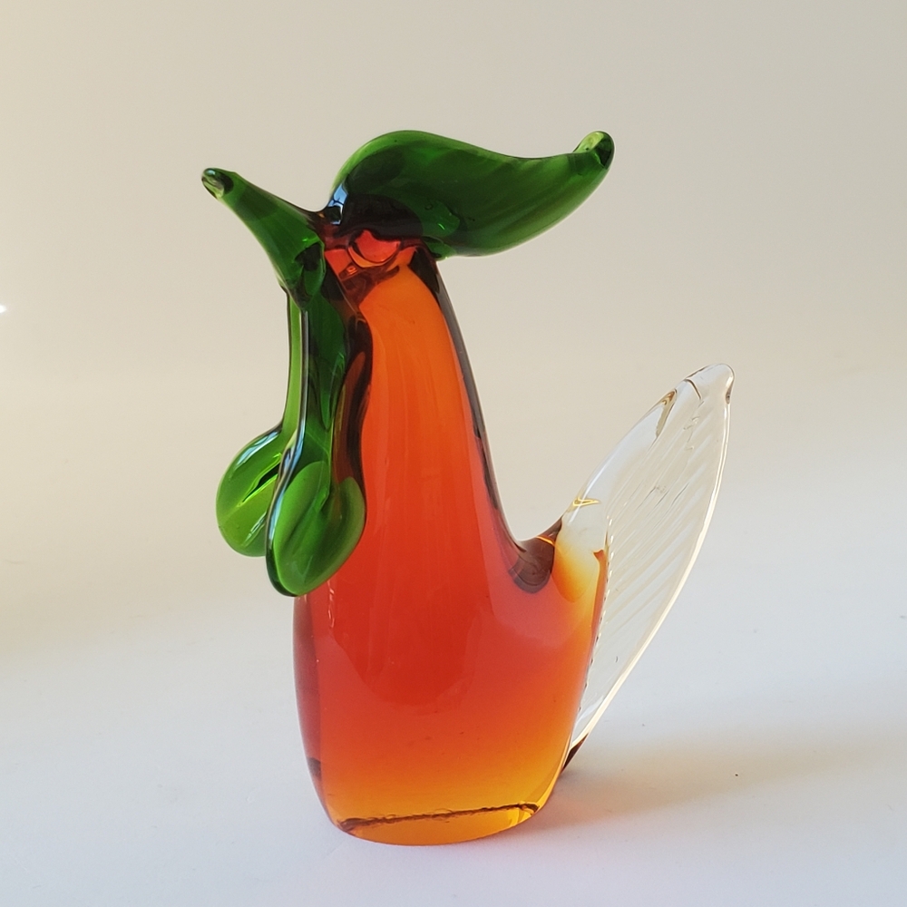 Gorgeous Murano Glass Rooster Chicken Italian Art Glass